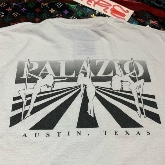 Austin Texas PALAZIO Mens Club Double Sided Graphic Tee ATX Staff - Picture 1 of 6